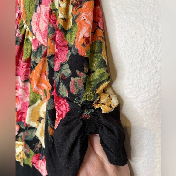 NWT Free People Black Jaimie Floral Midi Dress Size Small Retail $168 - Picture 7 of 9